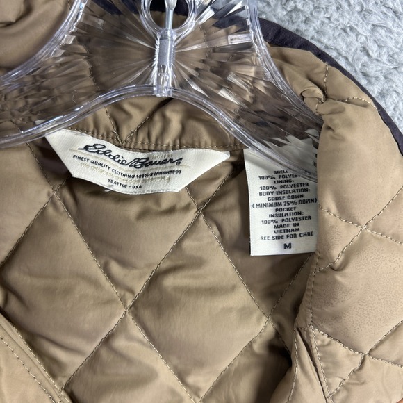 Eddie Bauer Vest Womens Medium Purple Goose Down Quilted Puffer Bubble Snap - Picture 7 of 8